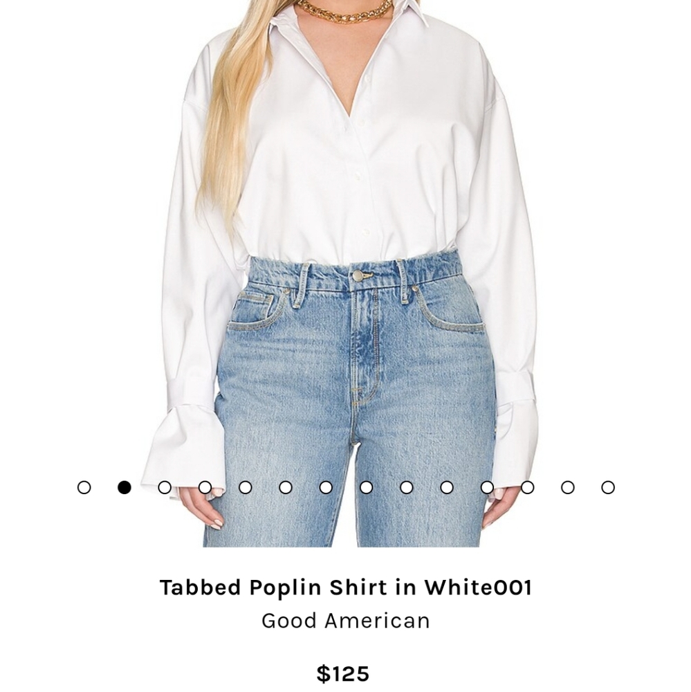 Nwt Good American Tabbed poplin shirt